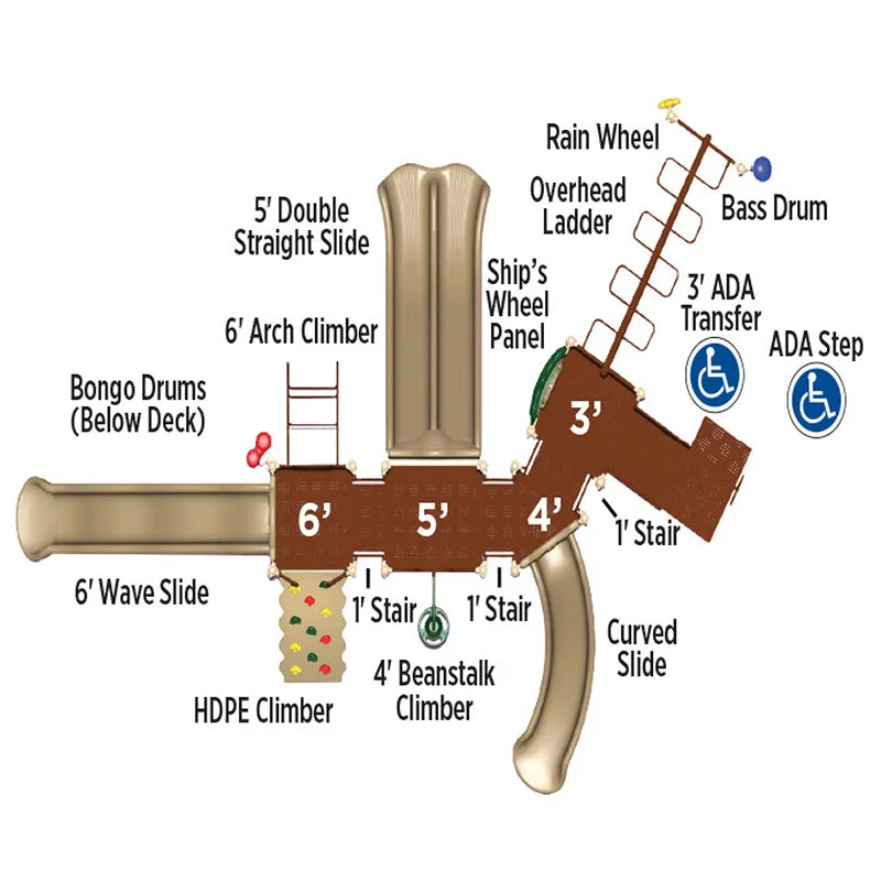 1-UPLAY-015 Slide Mountain | Commercial Playground Equipment