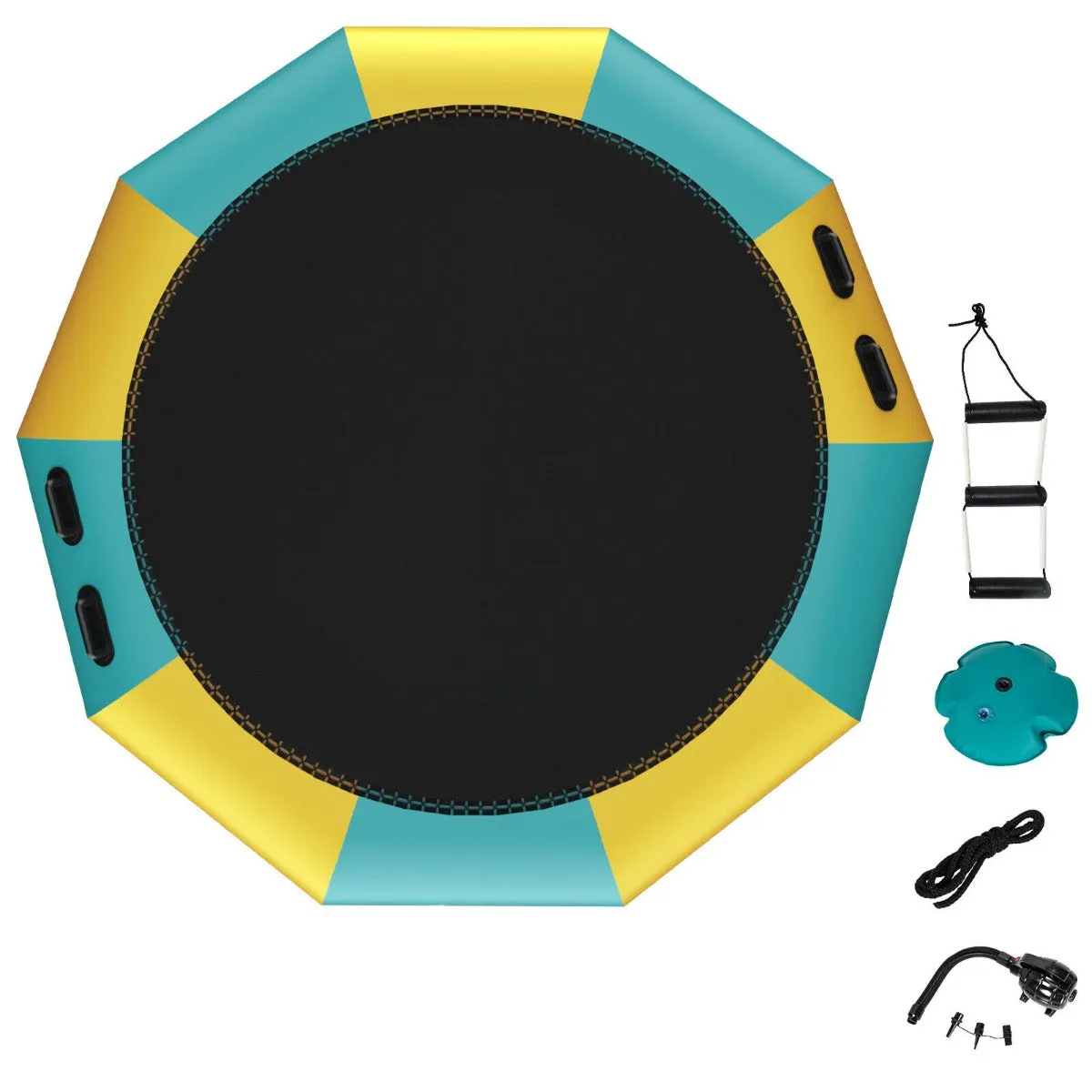 10FT Inflatable Outdoor Trampoline with 500W Electric Inflator