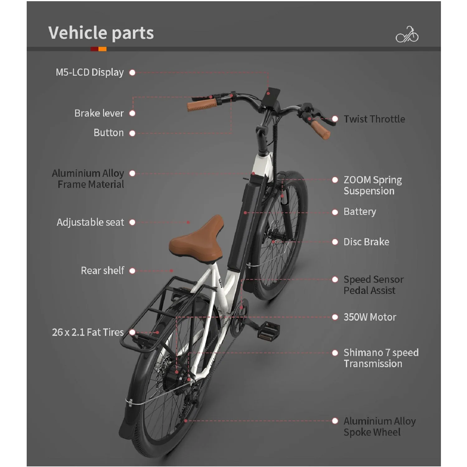 Aostirmotor 500W S07-P Commuting and Hunting Electric Bike