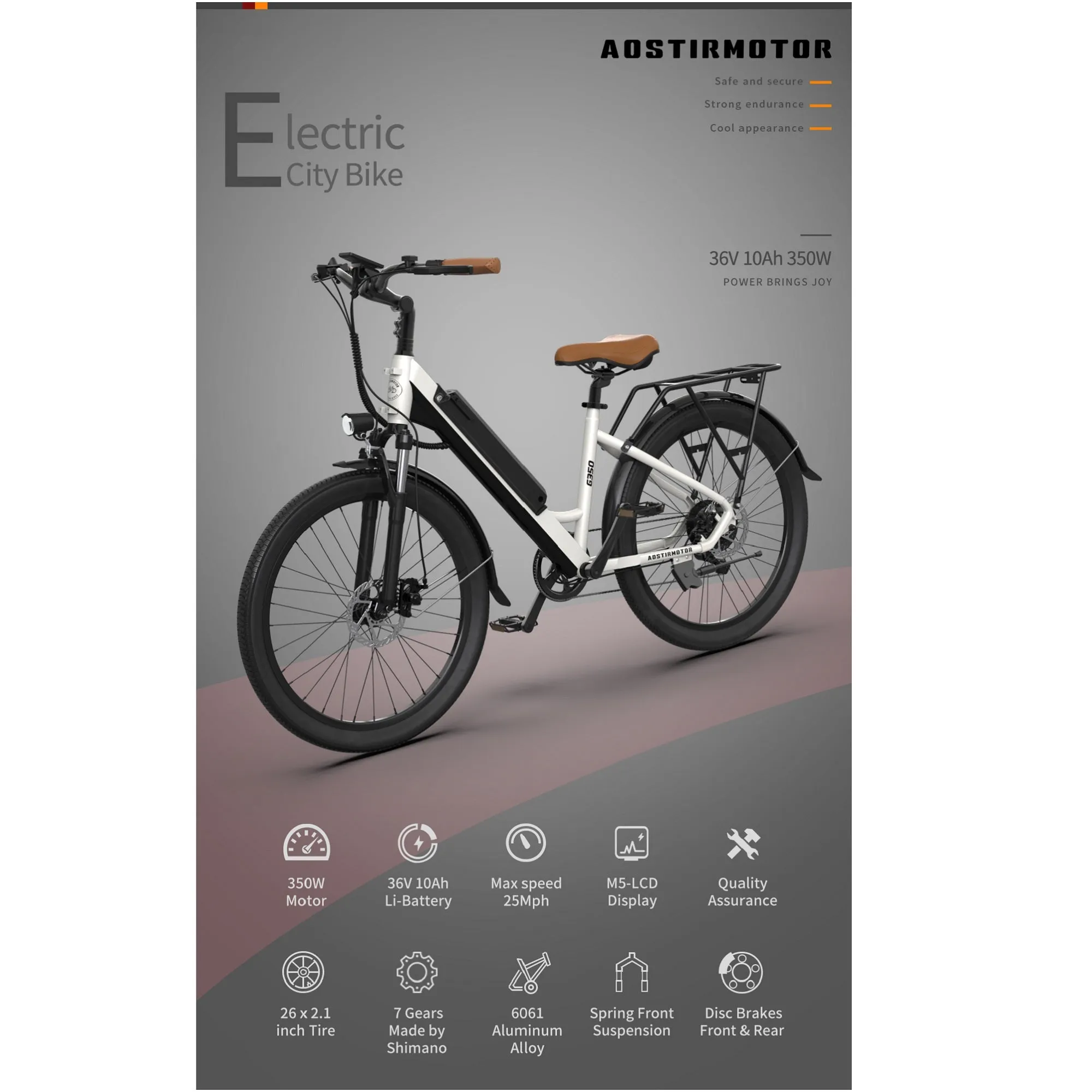 Aostirmotor 500W S07-P Commuting and Hunting Electric Bike