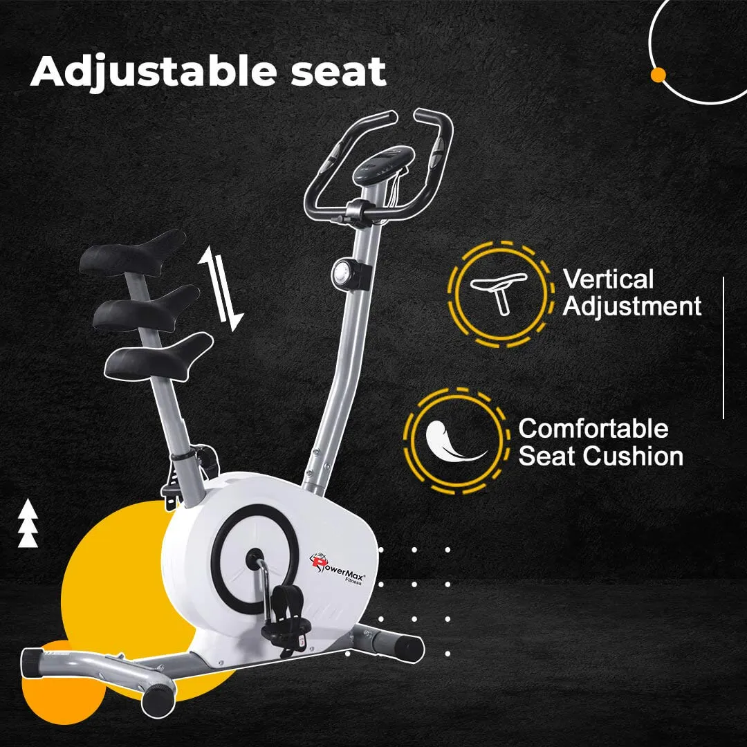 BU-515-AL502 Steel Magnetic Exercise Upright Bike | Grey | White