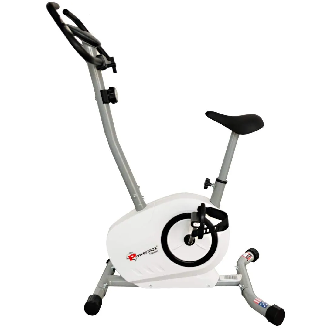 BU-515-AL502 Steel Magnetic Exercise Upright Bike | Grey | White