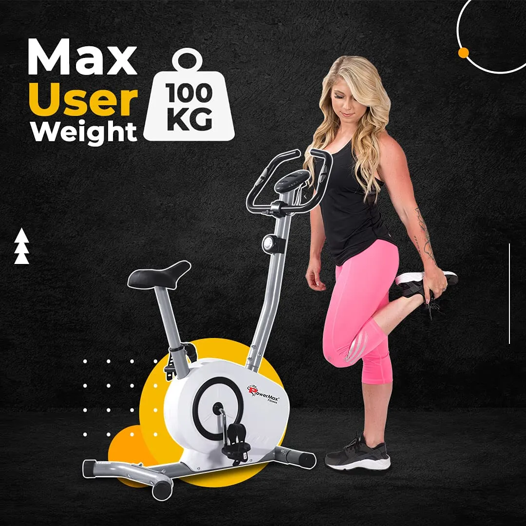 BU-515-AL502 Steel Magnetic Exercise Upright Bike | Grey | White