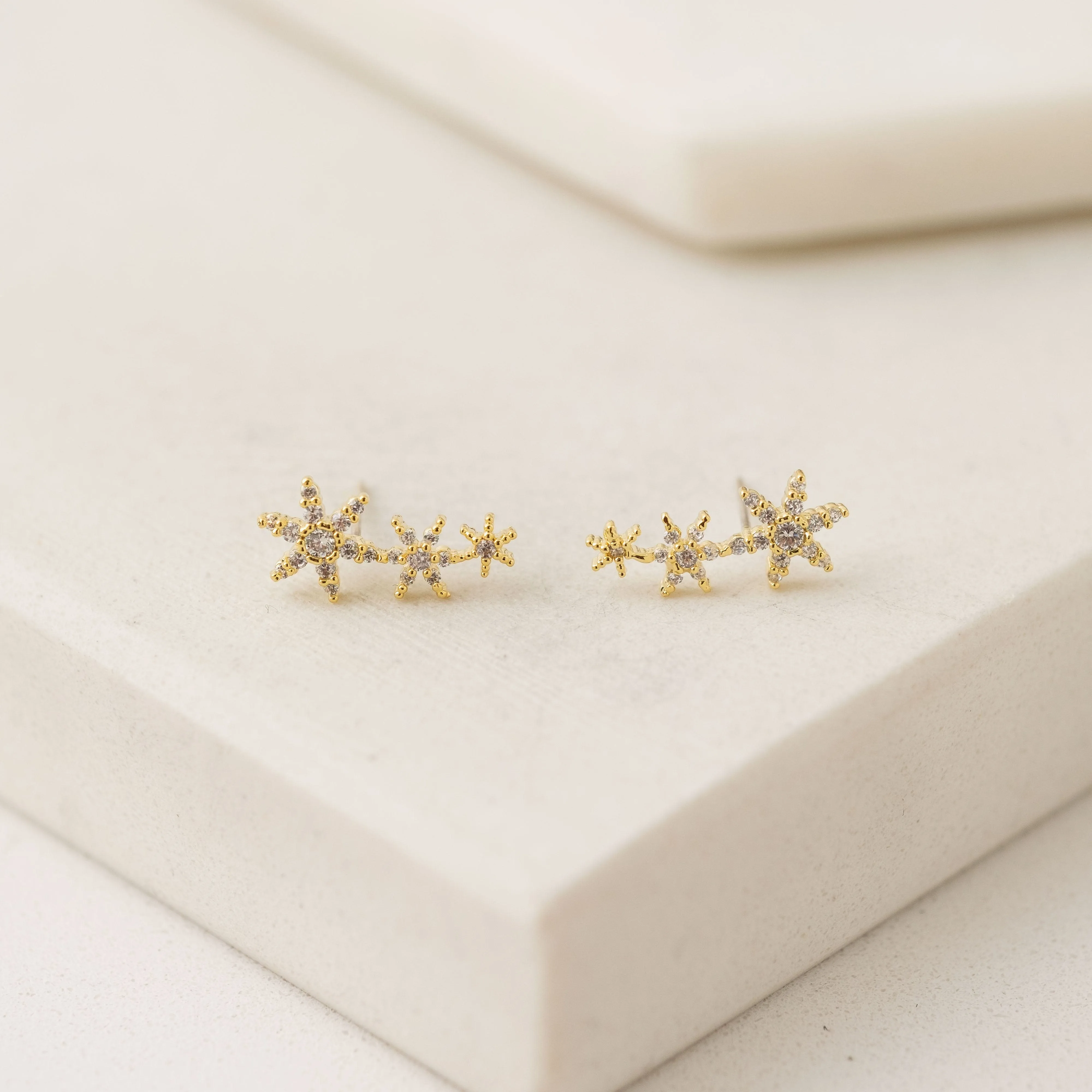 Etoile Star Climber Earrings Gold