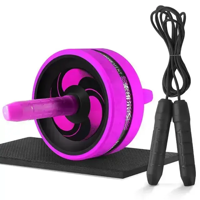 Fitness Equipment: Ab Roller and Jump Rope Set with Mat