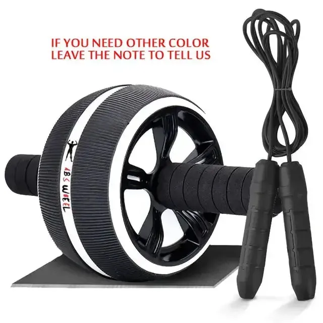 Fitness Equipment: Ab Roller and Jump Rope Set with Mat