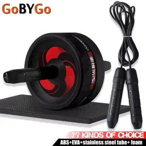 Fitness Equipment: Ab Roller and Jump Rope Set with Mat