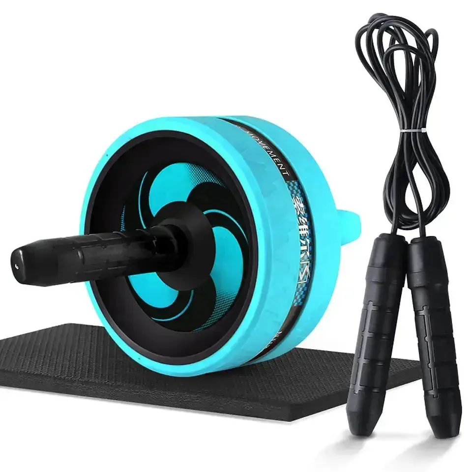 Fitness Equipment: Ab Roller and Jump Rope Set with Mat