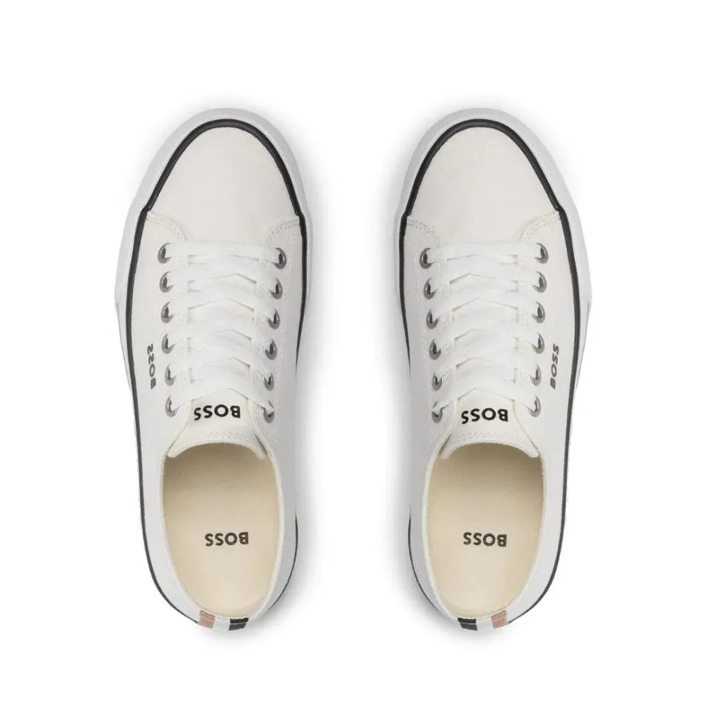 HUGO BOSS Aiden TENN LTB Canvas Trainers Women 50471362-OFFWHT