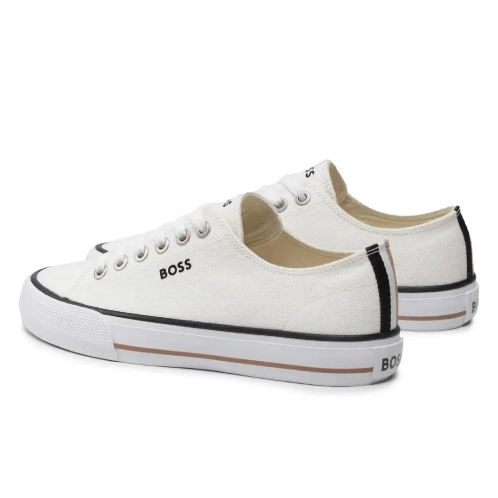 HUGO BOSS Aiden TENN LTB Canvas Trainers Women 50471362-OFFWHT