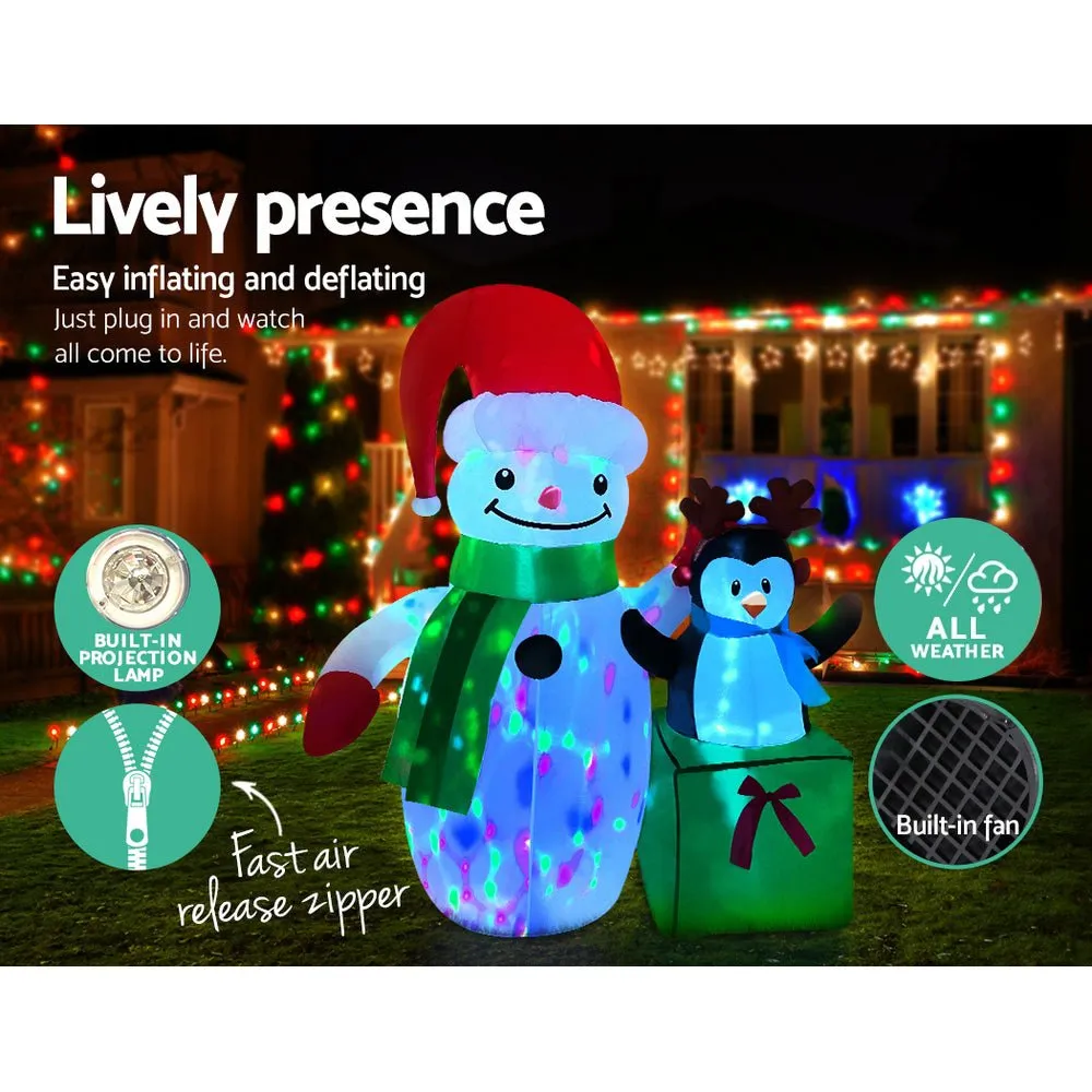 Inflatable Christmas 2.4M Snowman LED Lights Outdoor Decorations