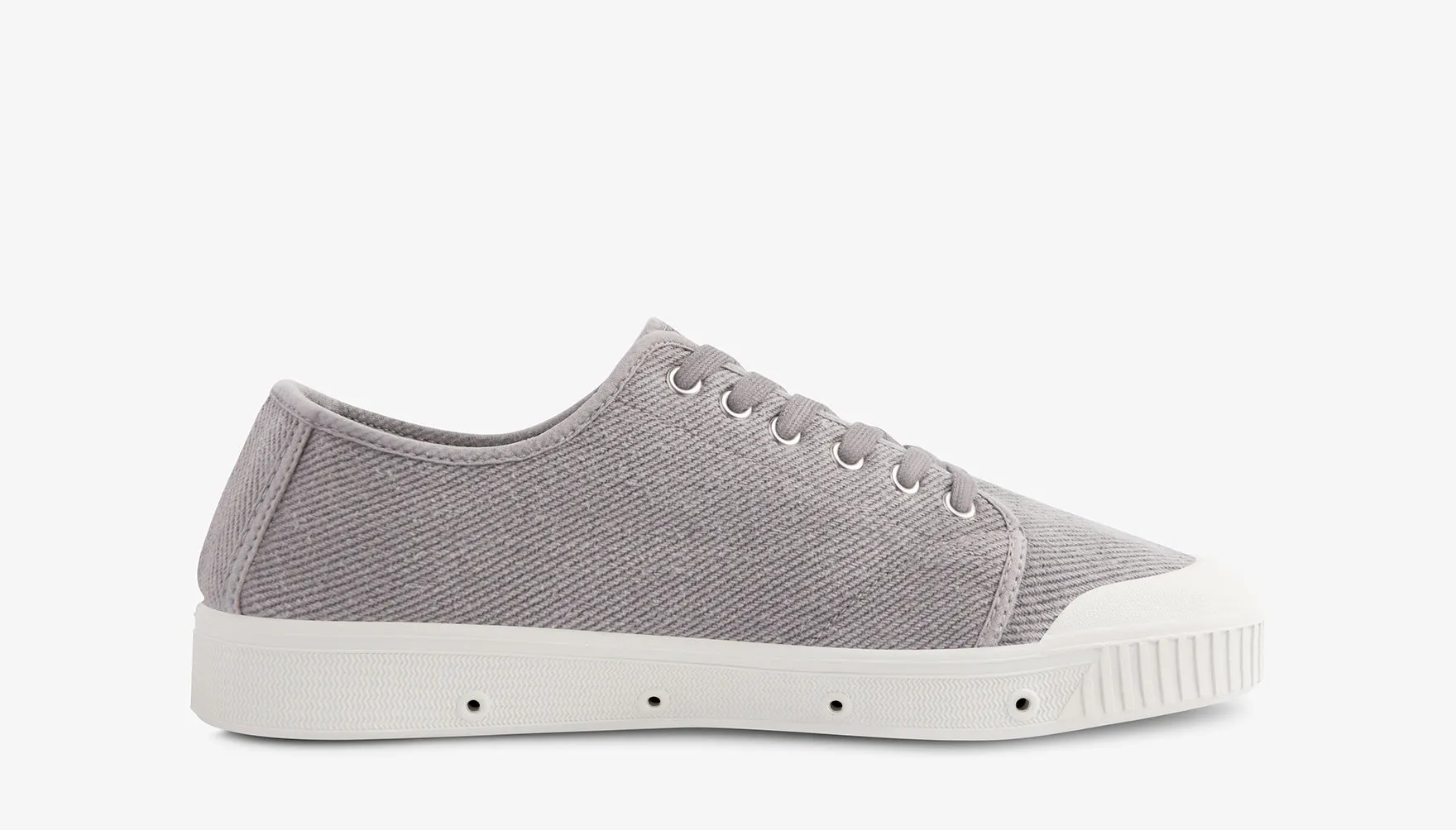 Low Top Washed Heavy Twill Trainers in Mastic Beige