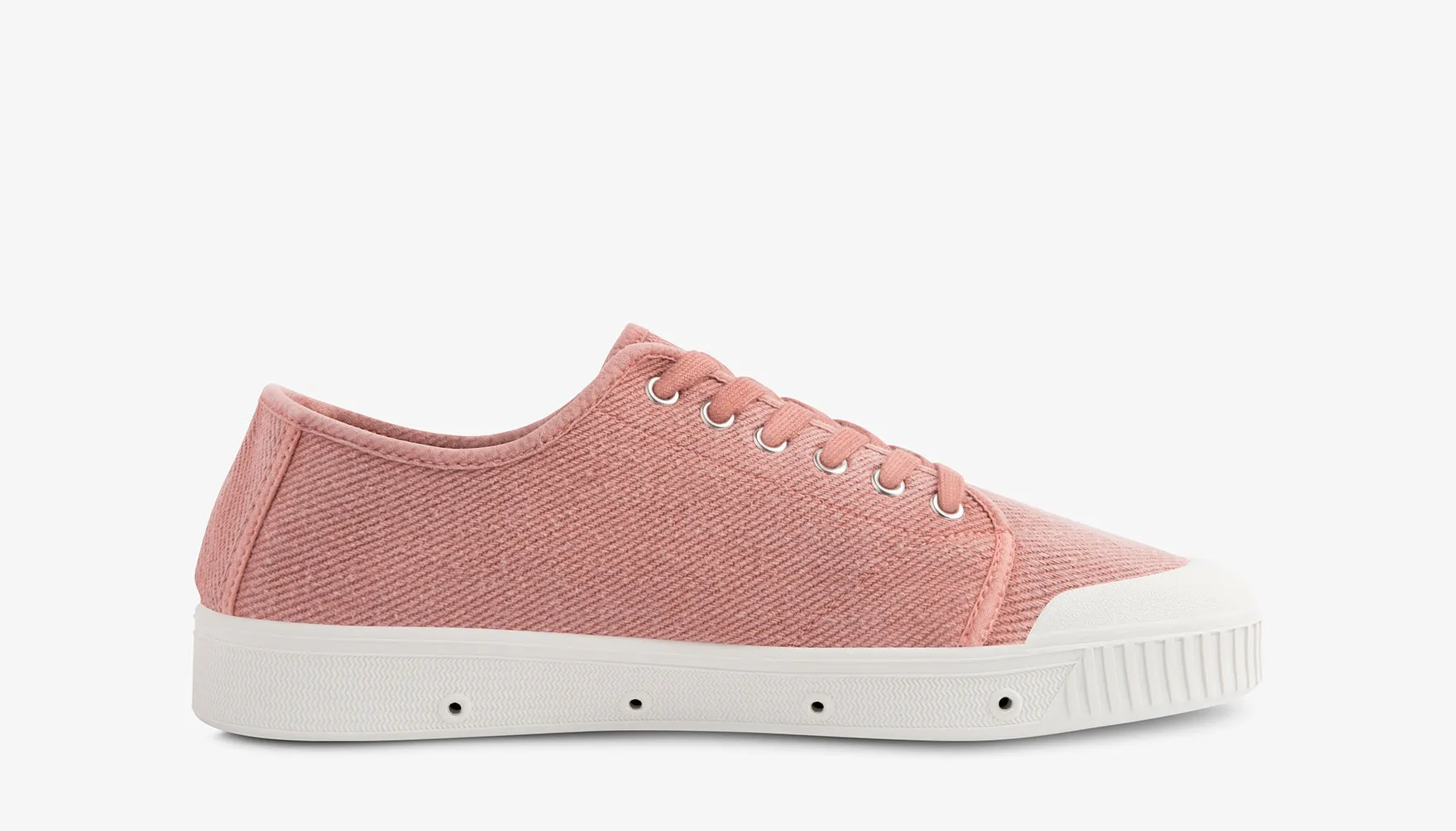 Low Top Washed Heavy Twill Trainers in Old Pink