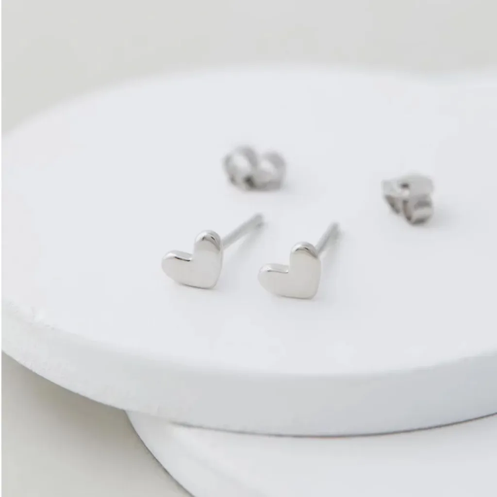 Mini Heart Stud Silver