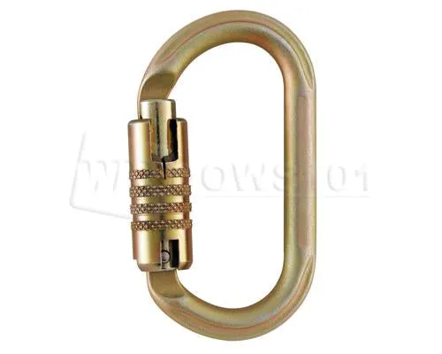 Petzl Oxan Carabiner, Triact-Lock, Steel, NFPA, ANSI And CSA 27kN