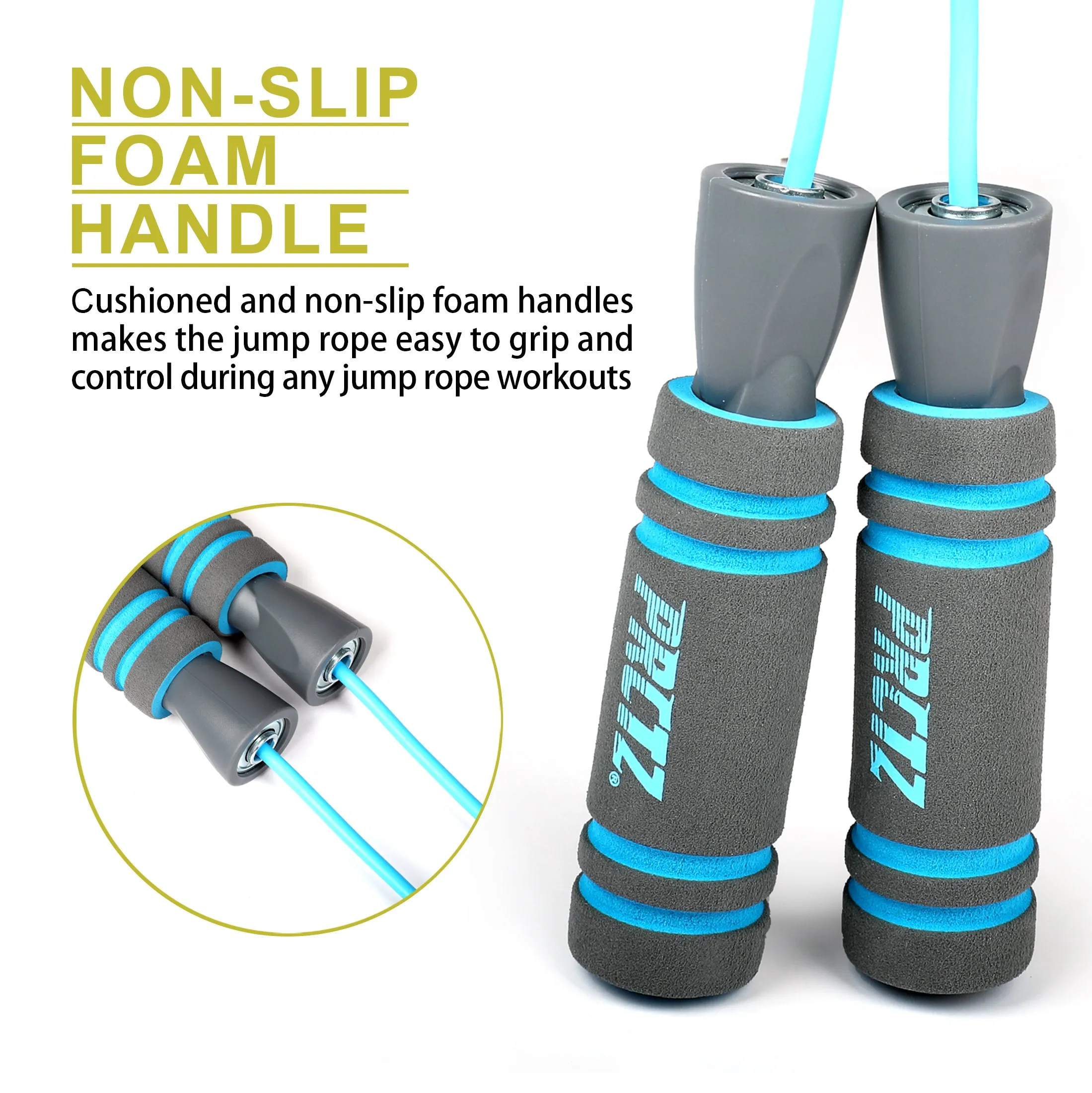 PRCTZ 9ft PVC Jump Rope with Foam Handle