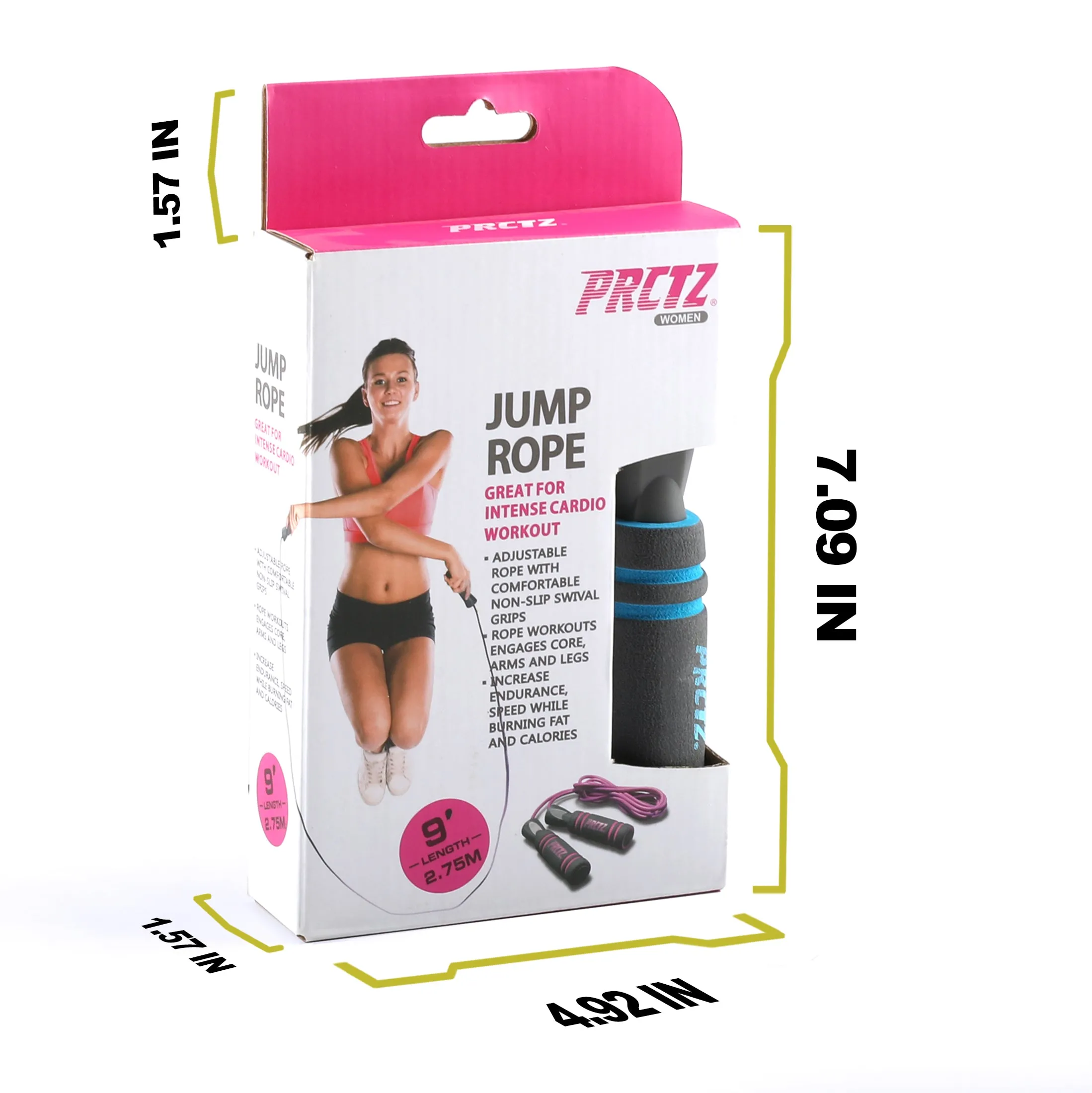 PRCTZ 9ft PVC Jump Rope with Foam Handle