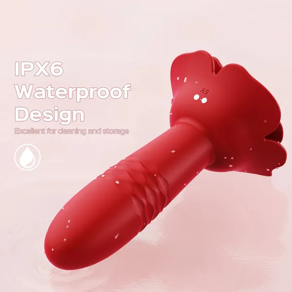 Remote Control Rose Thrusting Vibrating Anal Plug