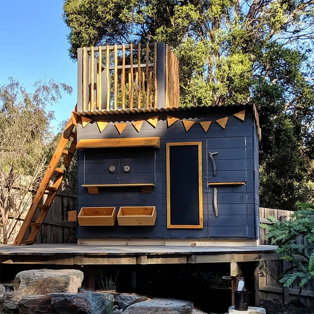 Signature Style: Wooden Cubby Houses with Fort Top