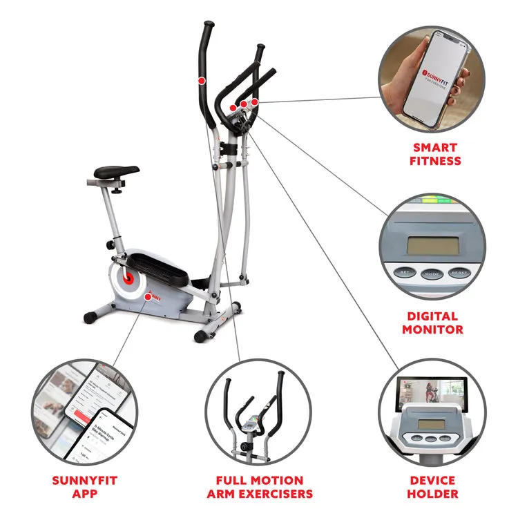 Sunny Health & Fitness Essential Interactive Series Seated Elliptical - SF-E322004