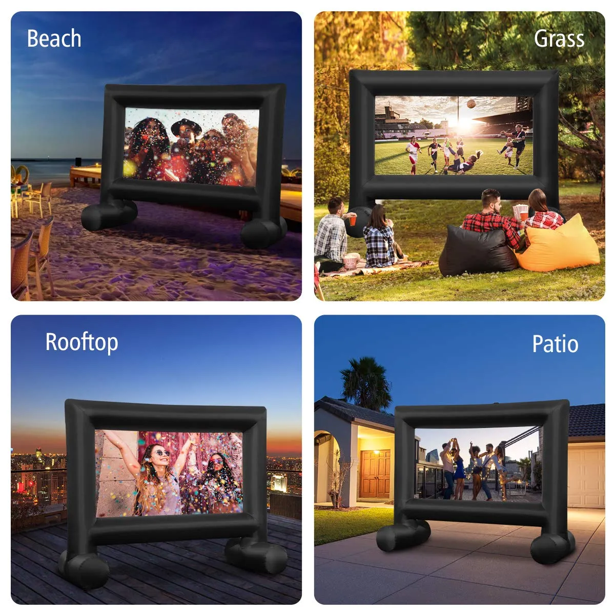 Tangkula 14-20FT Inflatable Indoor and Outdoor Movie Projector Screen