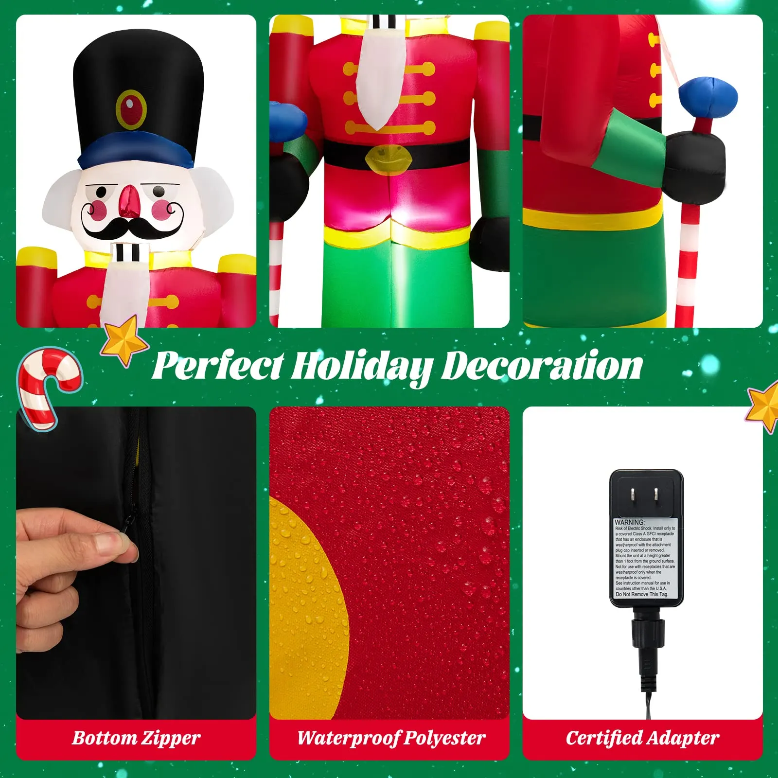 Tangkula 8FT Inflatable Nutcracker Soldier for Christmas