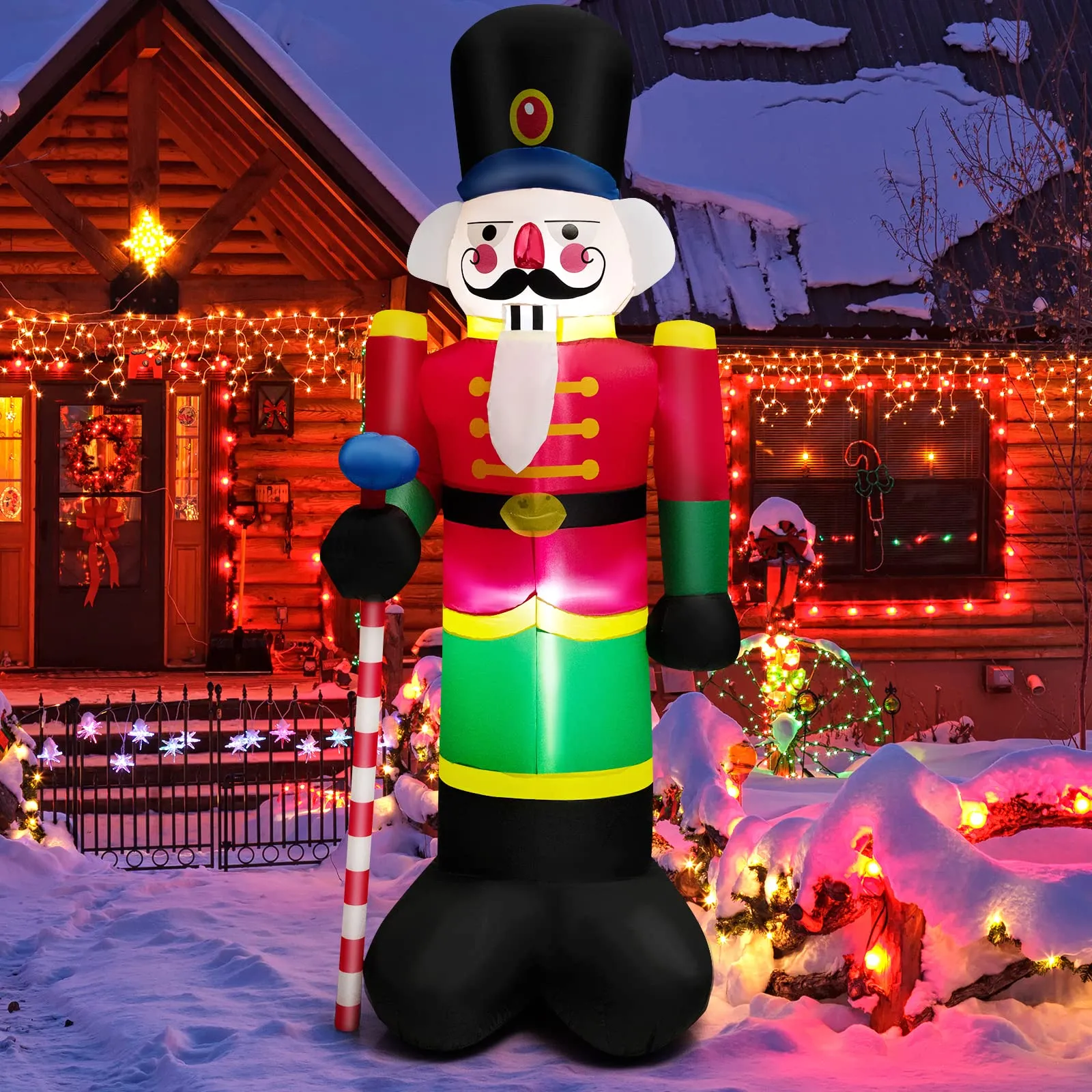 Tangkula 8FT Inflatable Nutcracker Soldier for Christmas