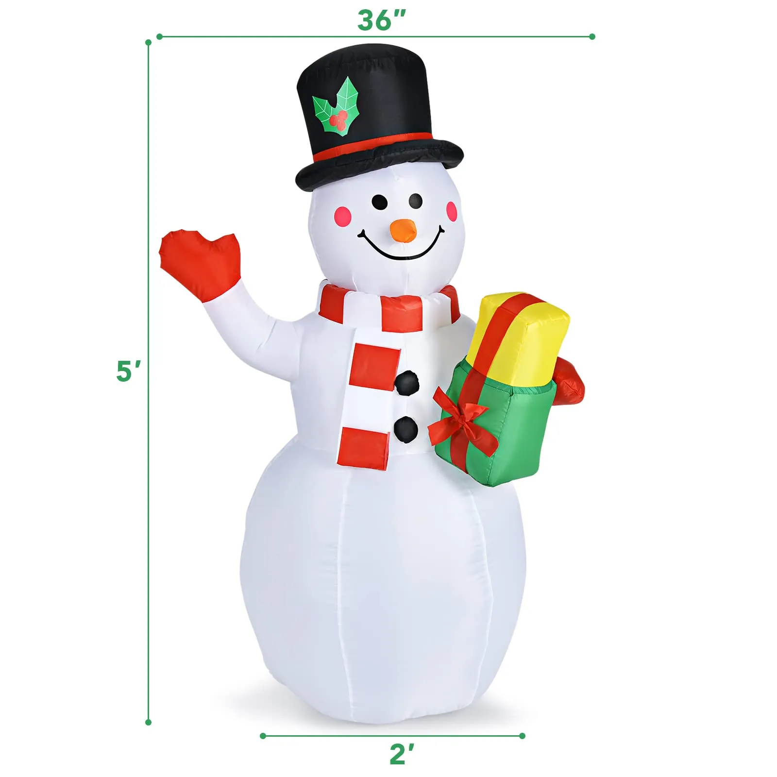 Tangkula Inflatable christmas Snowman, Santa Claus, Built-in Colorful LED Lights