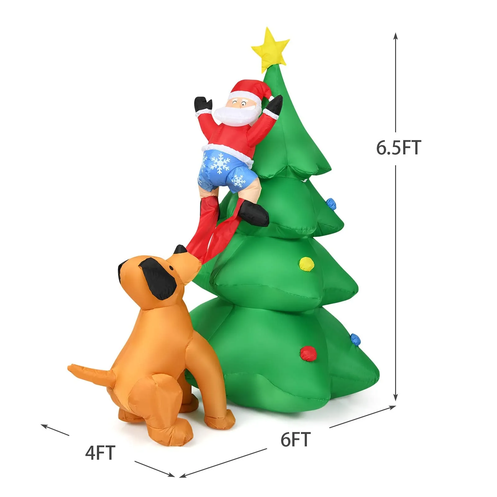 Tangkula Inflatable Christmas Tree, Inflatable Santa Claus Climbing Tree