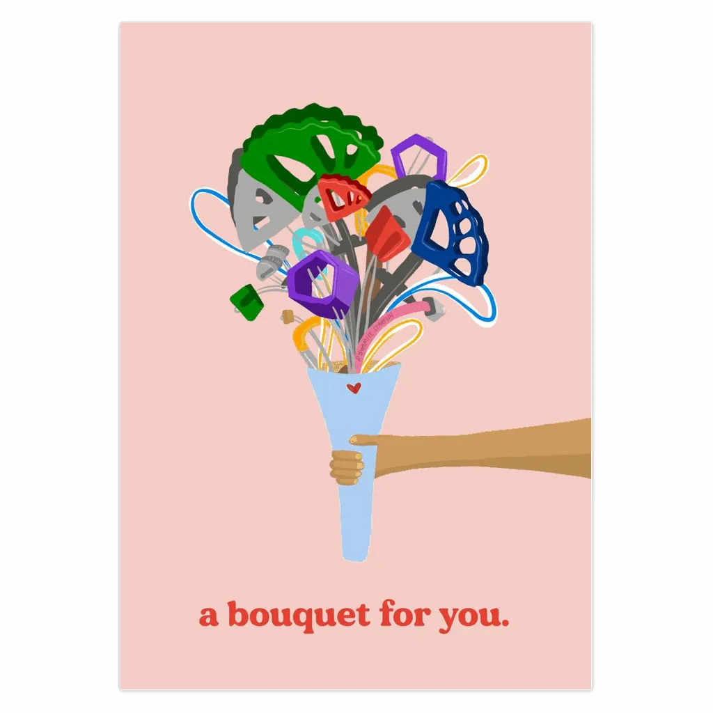 Trad Gear Bouquet - Rock Climbing greeting card