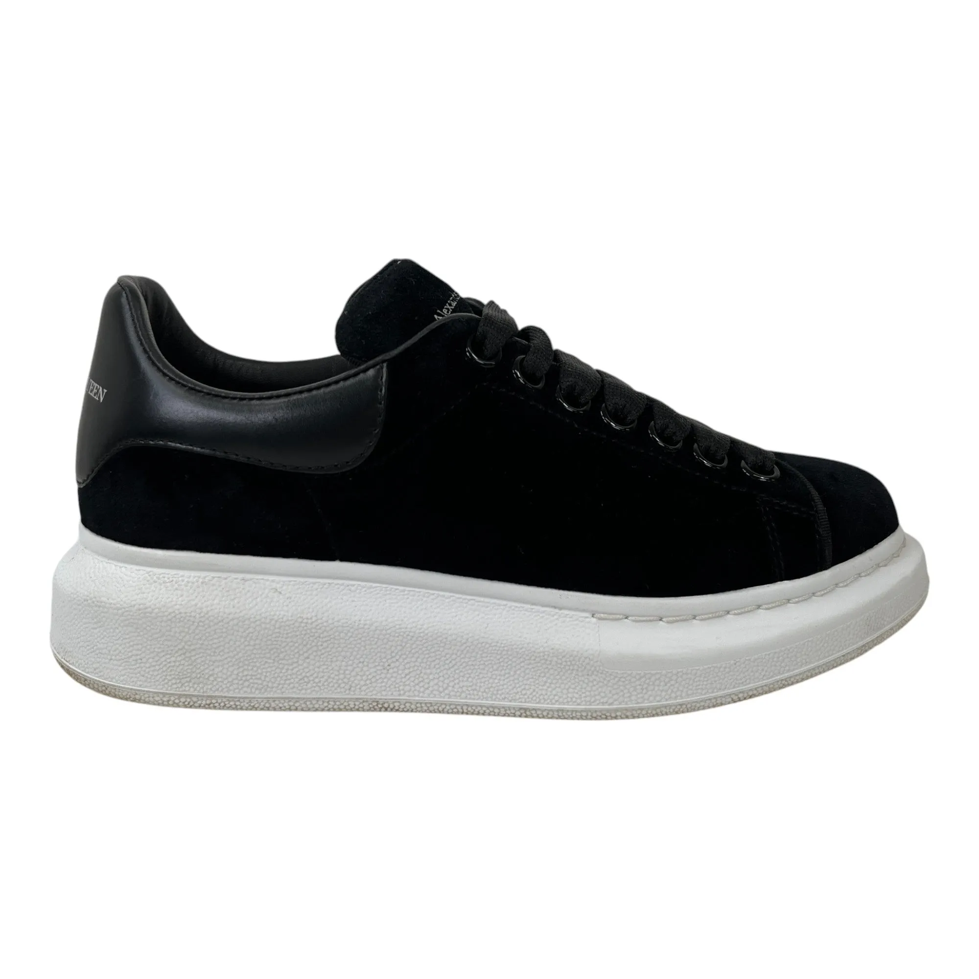 Women's Velvet Oversized Low Trainers Black Size EU 35 / UK 2