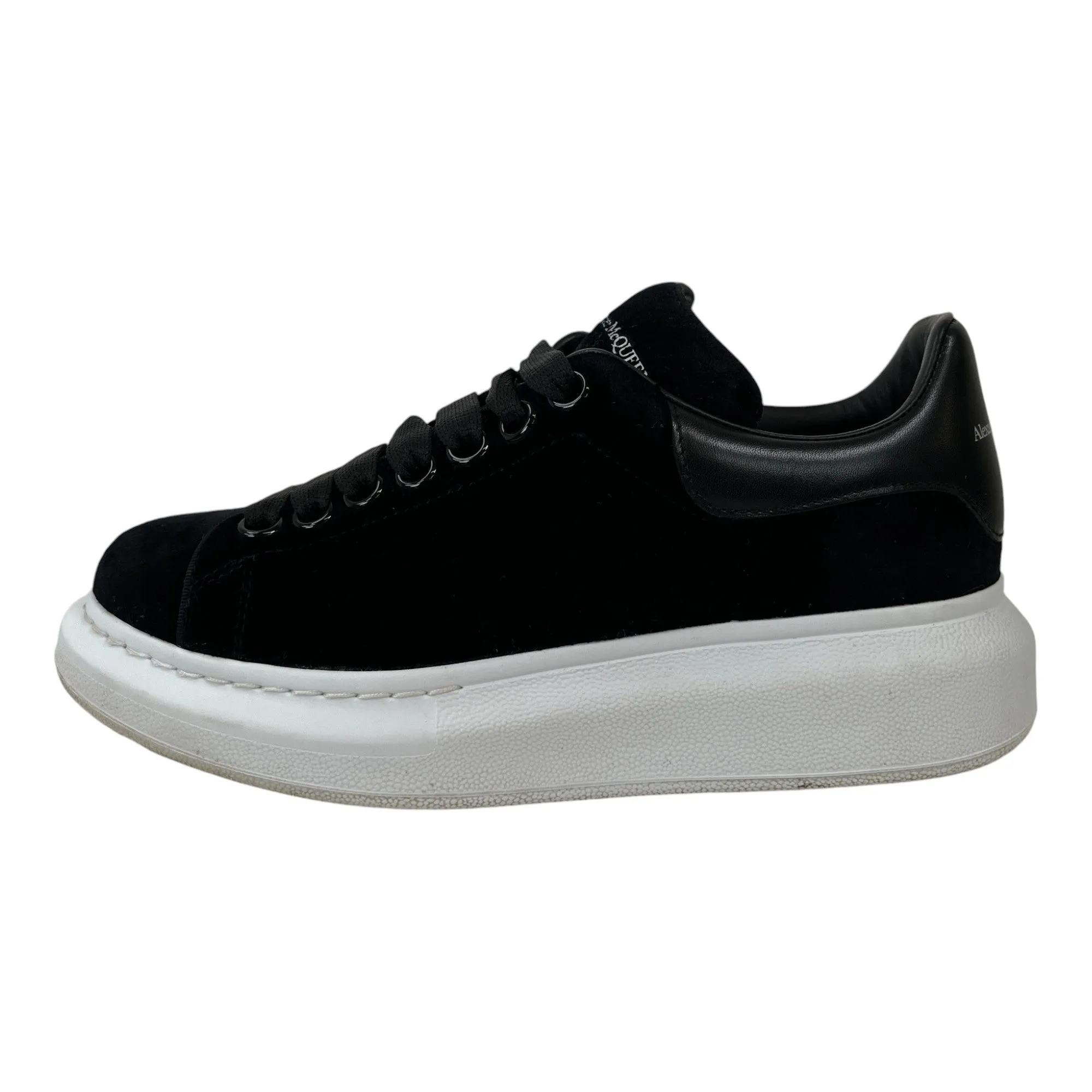 Women's Velvet Oversized Low Trainers Black Size EU 35 / UK 2