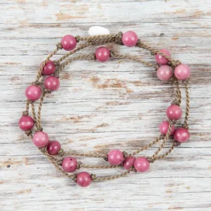 Wrap-0469-Rose Rhodonite Round Petite