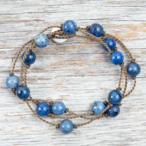 Wrap-1299-Blue Dumortierite Round Medium